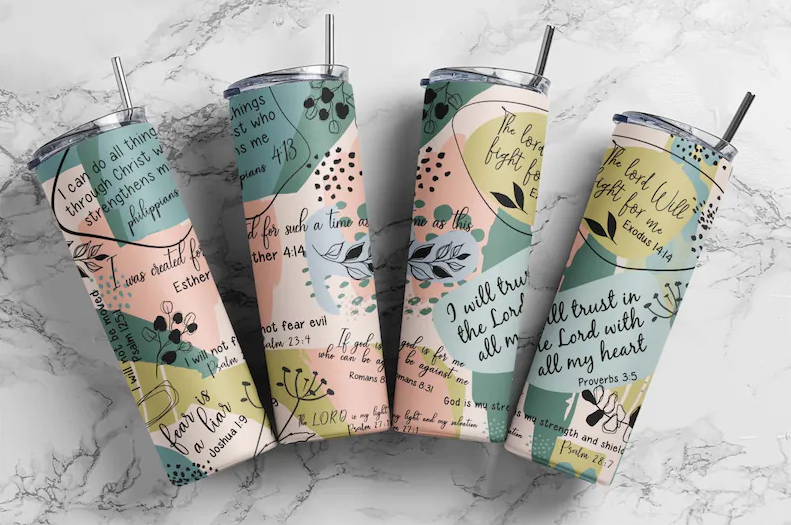 Sage Bible Verses Skinny Tumbler