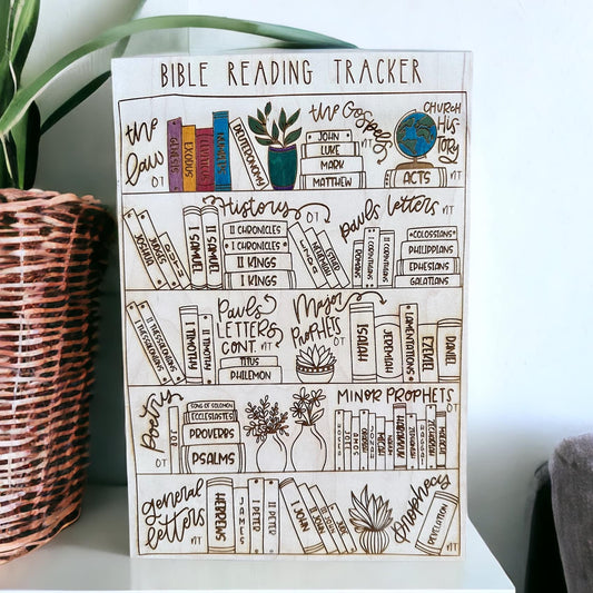 Wooden Bible Reading Tracker - Color As You Go