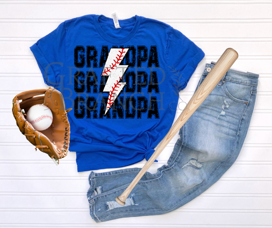 Baseball Lightning Bolt - Grandpa