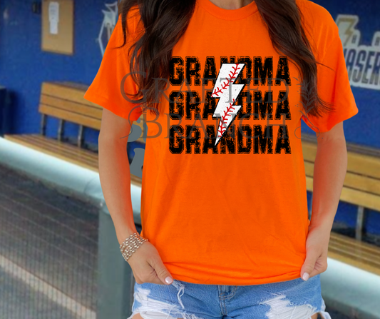 Baseball Lightning Bolt - Grandma
