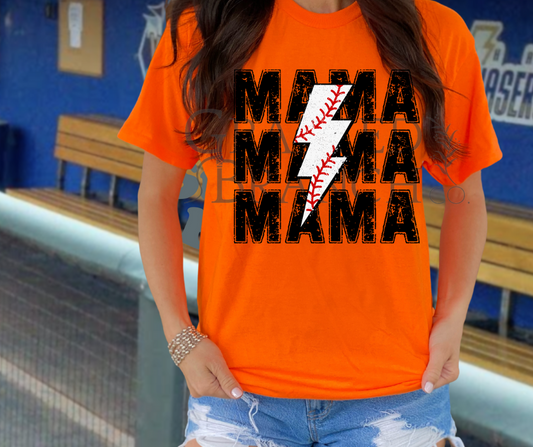 Baseball Lightning Bolt - Mama
