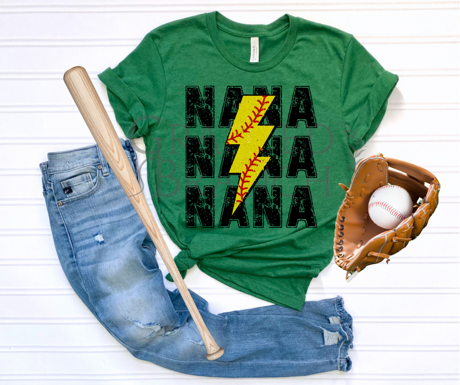 Softball Lightning Bolt - Nana