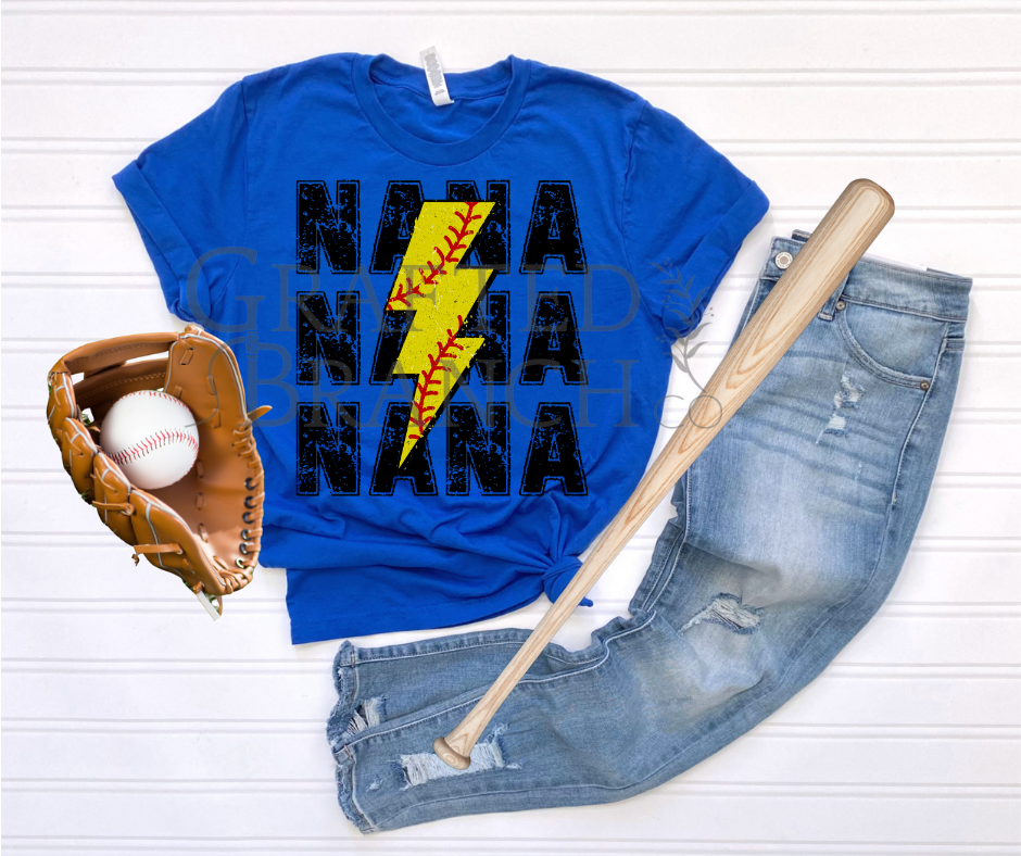 Softball Lightning Bolt - Nana