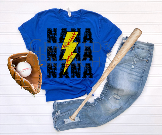 Softball Lightning Bolt - Nana