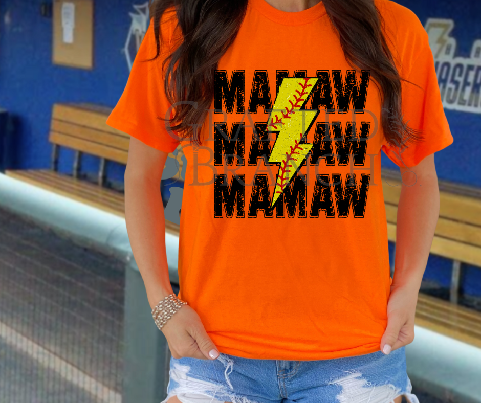 Softball Lightning Bolt - Mamaw
