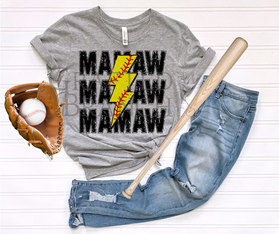 Softball Lightning Bolt - Mamaw