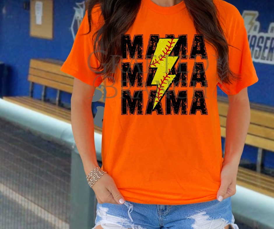 Softball Lightning Bolt - Mama