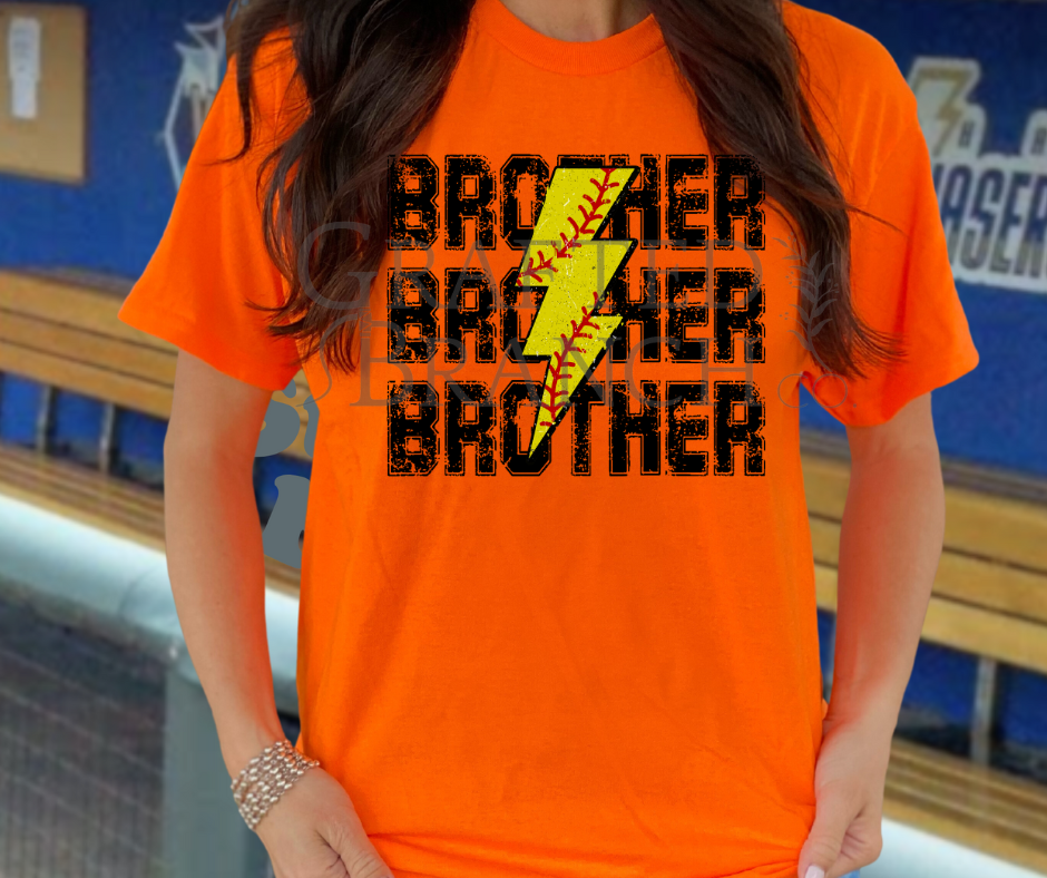 Softball Lightning Bolt - Brother