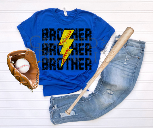 Softball Lightning Bolt - Brother
