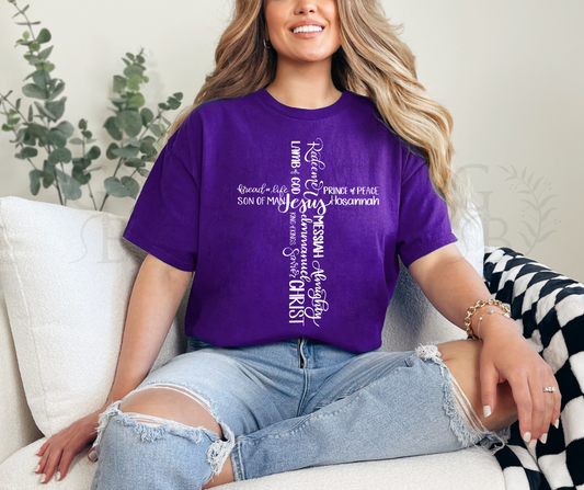 Names of Jesus Cross T-Shirt | Easter Shirt | Faith Based Tee