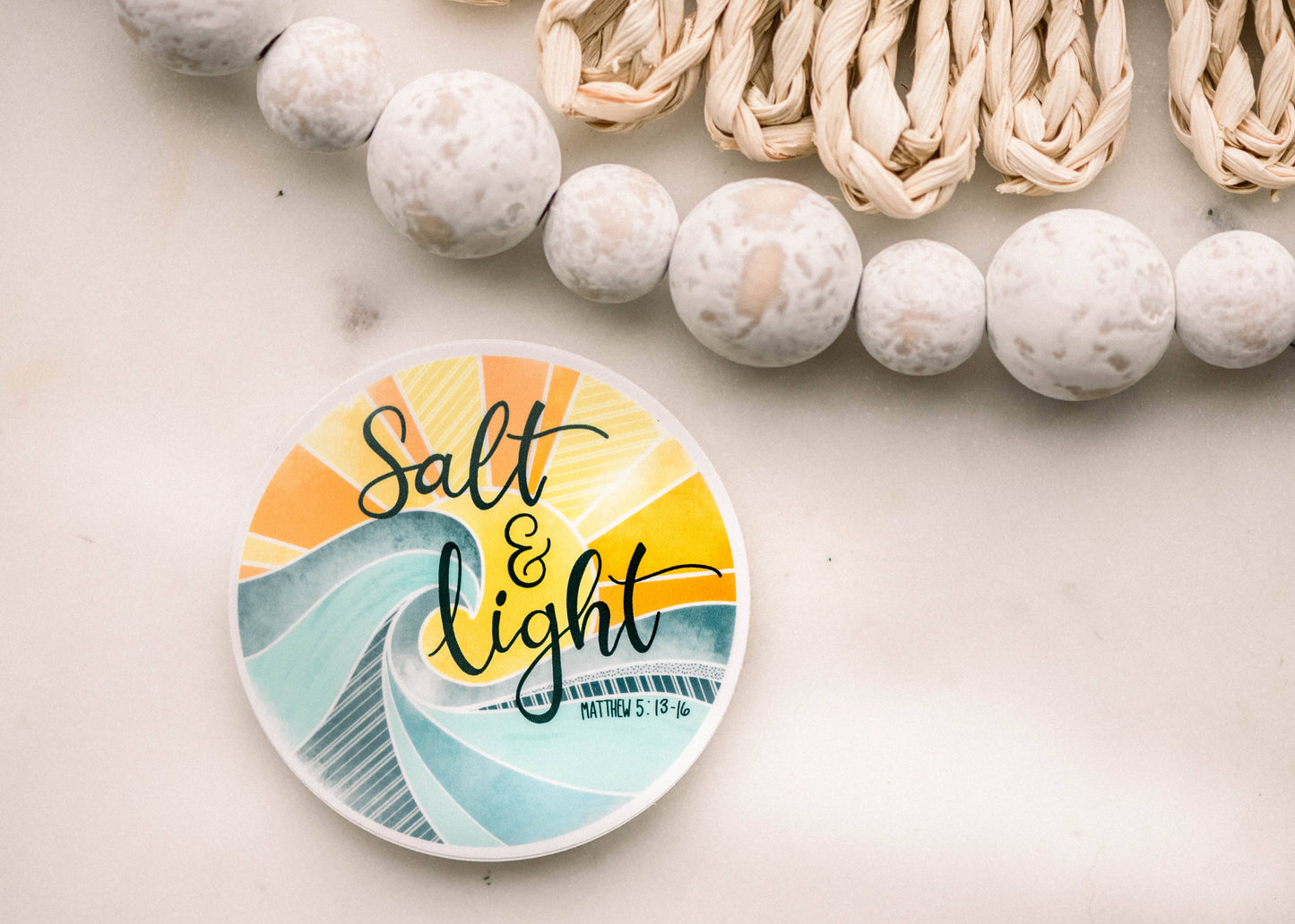 Salt & Light Circle Vinyl Sticker, 3x3 in