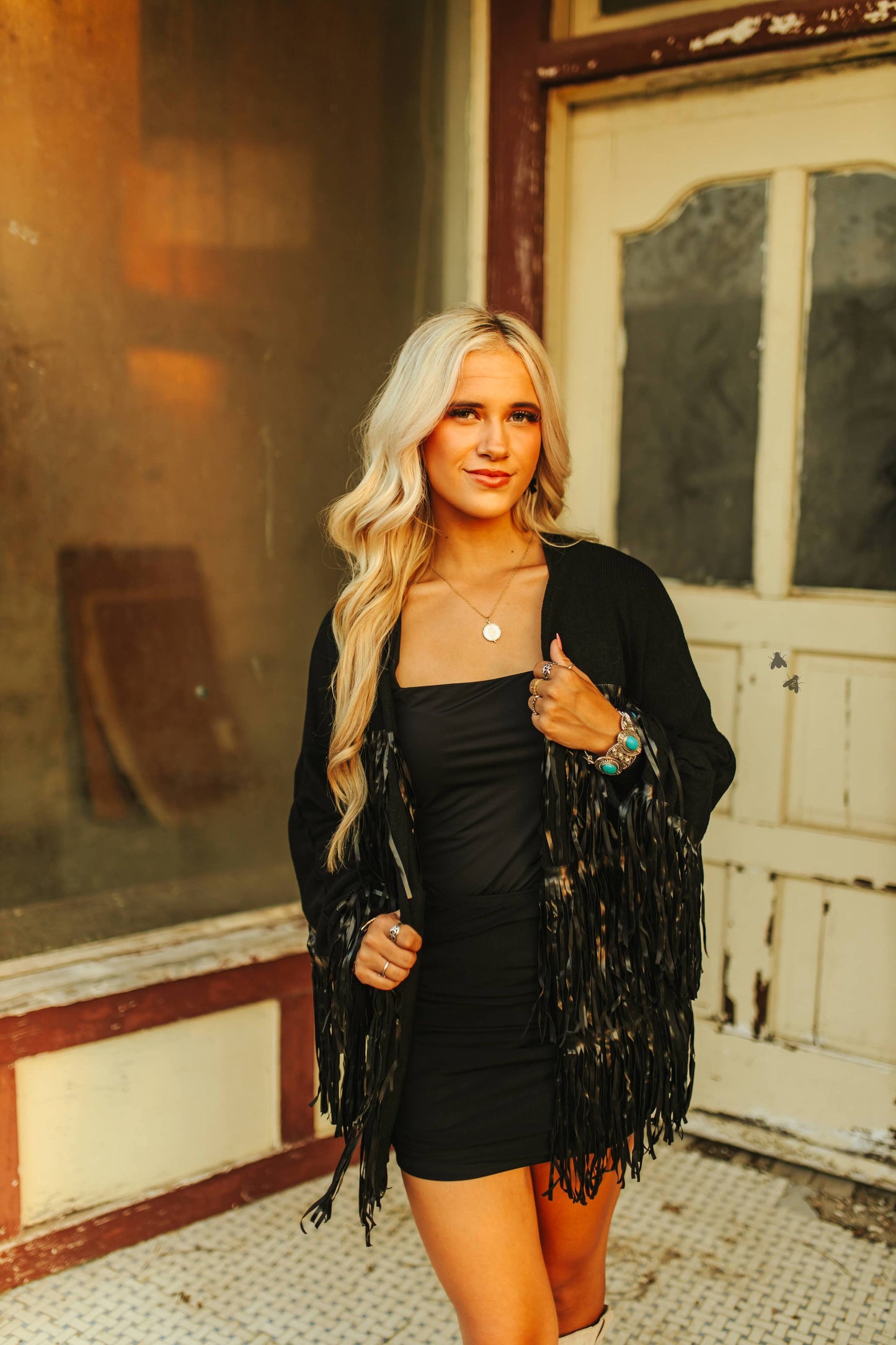 FRINGE FINATIC CARDIGAN * TUXEDO