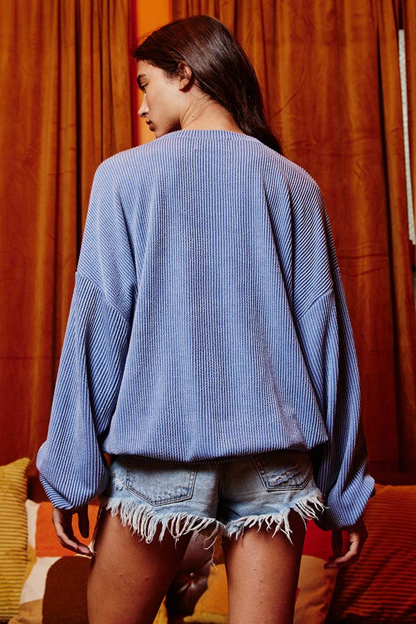 Textured Knit Comfy Sweatshirt