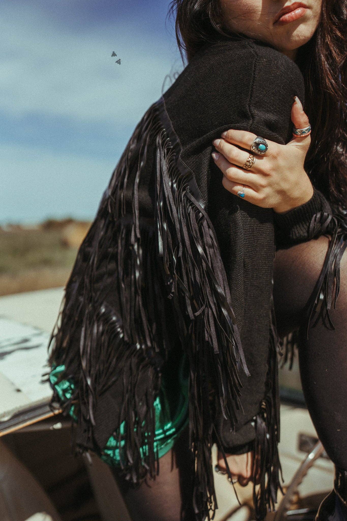 FRINGE FINATIC CARDIGAN * TUXEDO