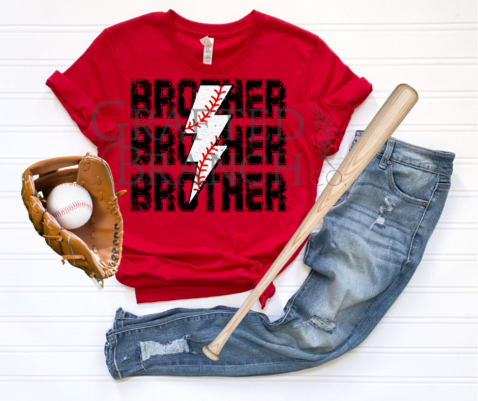 Baseball Lightning Bolt - Brother