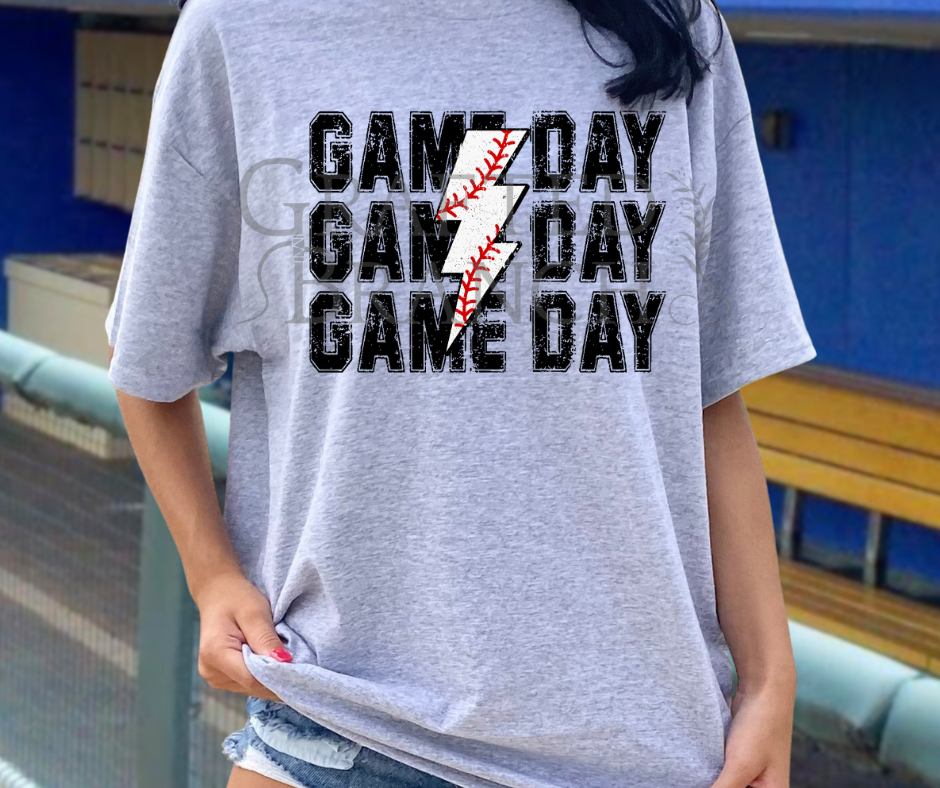 Baseball Lightning Bolt - Game Day