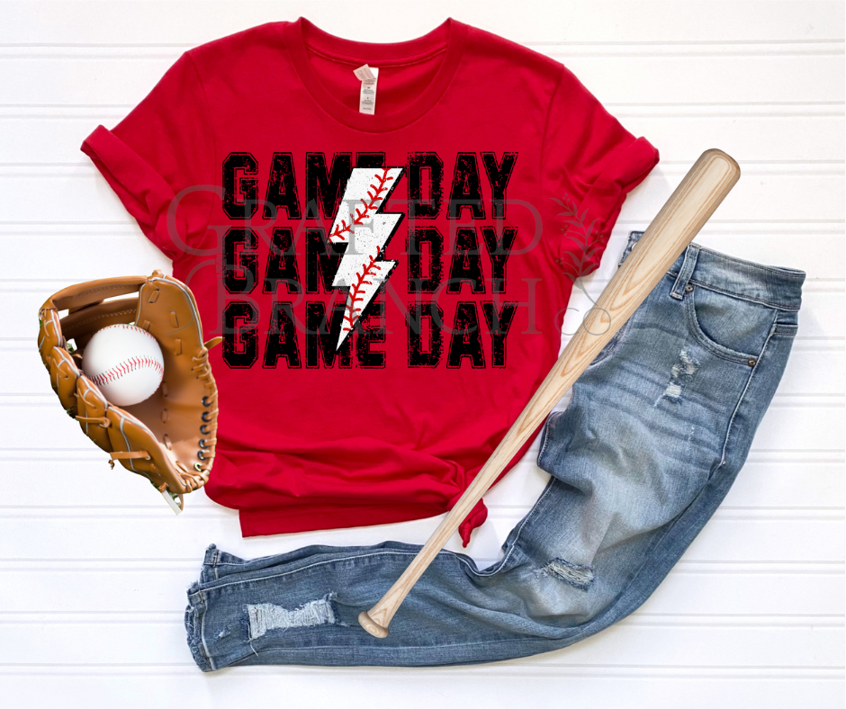 Baseball Lightning Bolt - Game Day