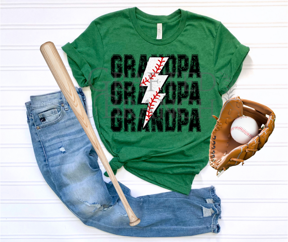 Baseball Lightning Bolt - Grandpa