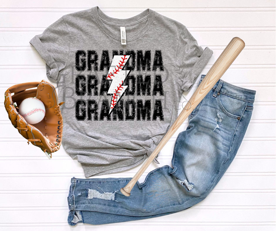 Baseball Lightning Bolt - Grandma