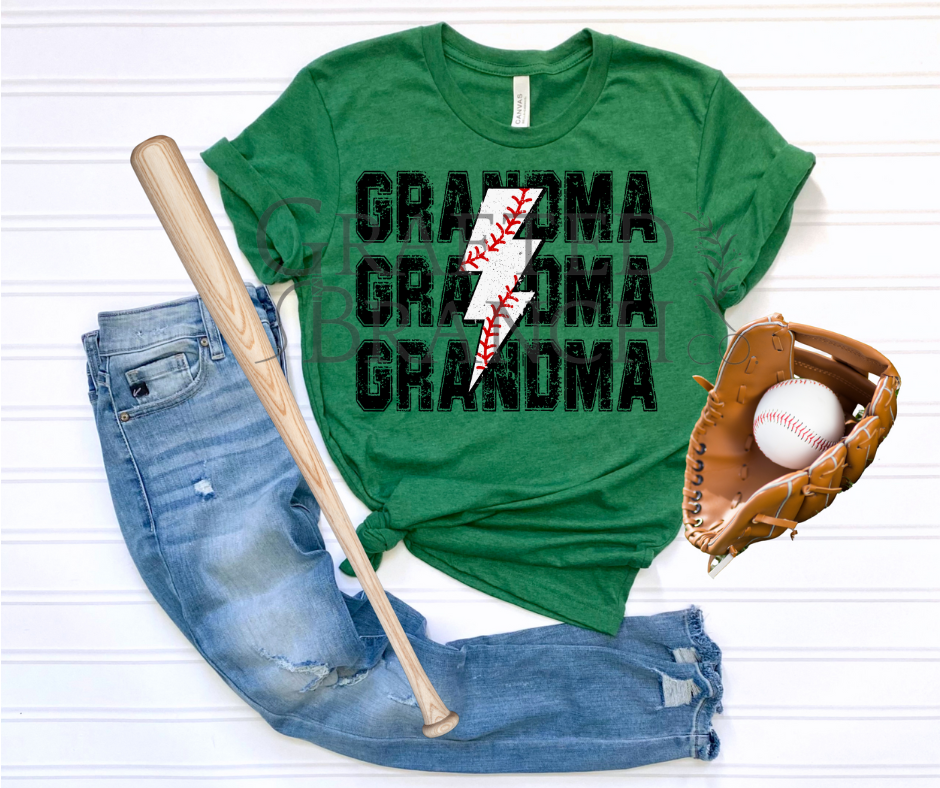 Baseball Lightning Bolt - Grandma