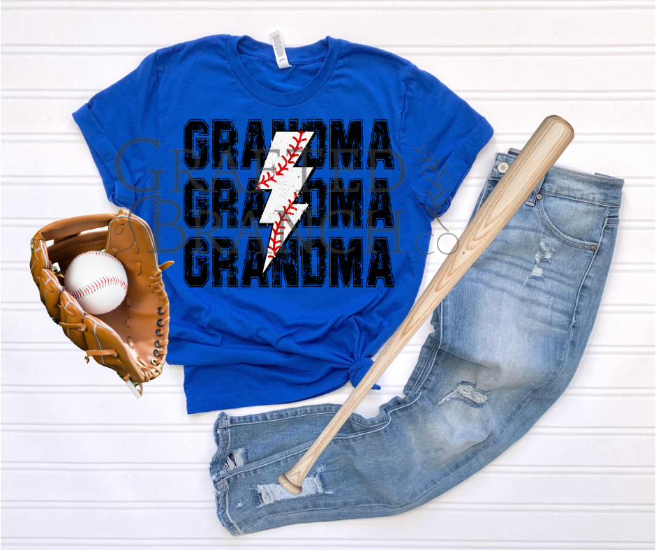 Baseball Lightning Bolt - Grandma