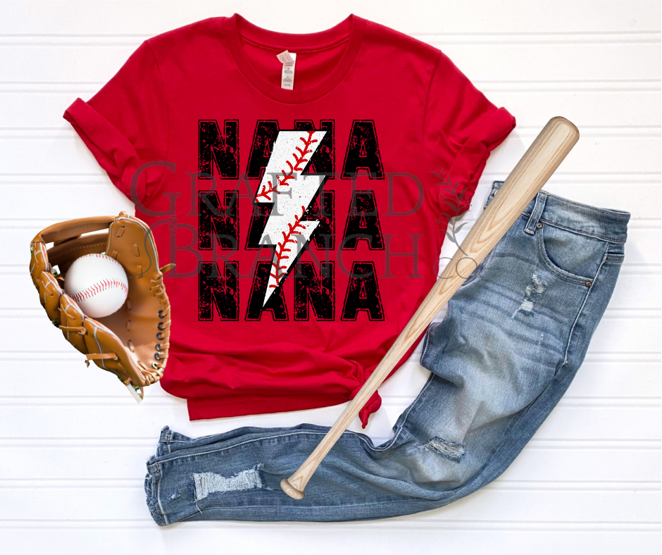 Baseball Lightning Bolt - Nana