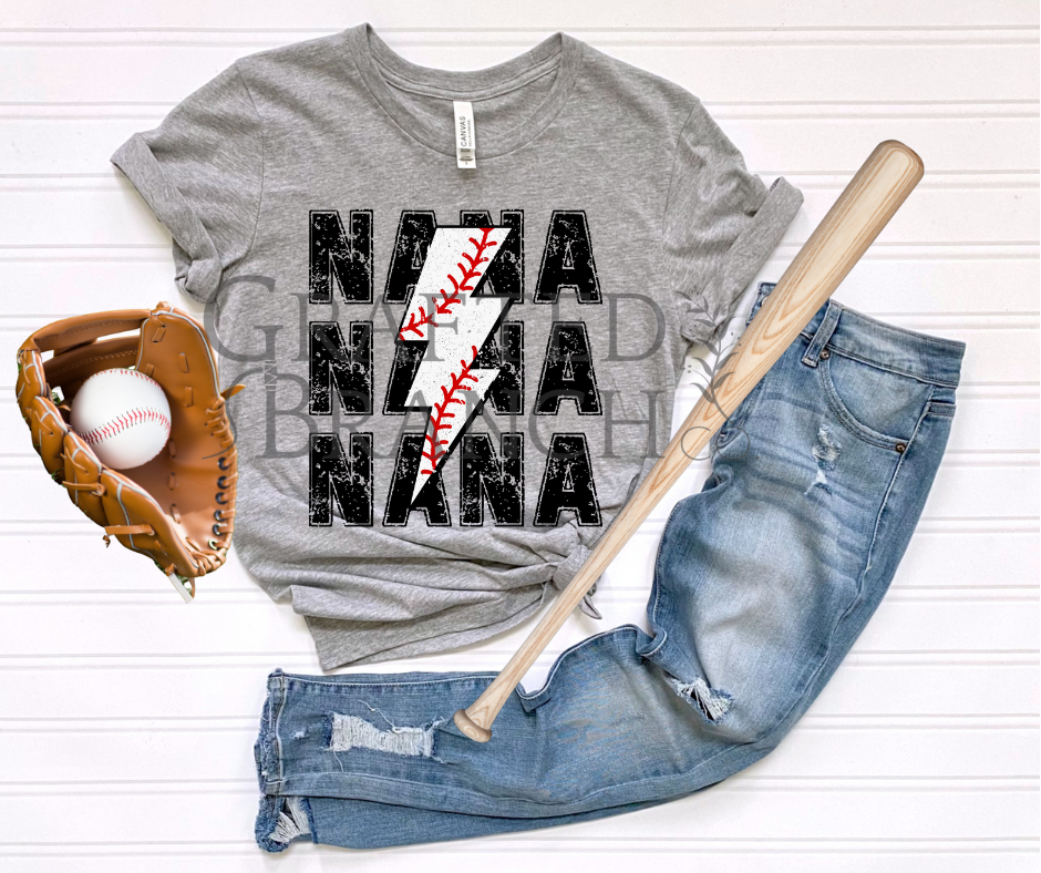 Baseball Lightning Bolt - Nana