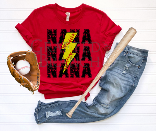 Softball Lightning Bolt - Nana