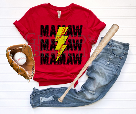 Softball Lightning Bolt - Mamaw