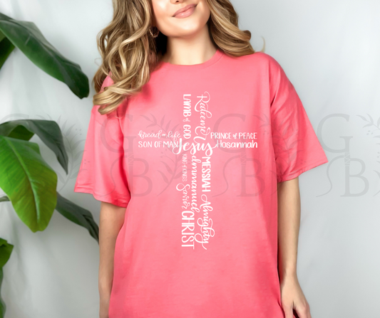 Names of Jesus Cross T-Shirt | Easter Shirt | Faith Based Tee