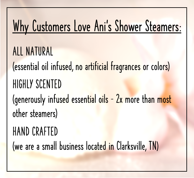 Natural Aromatherapy Essential Oil Shower Steamers Handmade