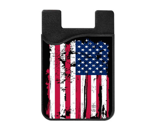 Distressed American Flag Phone Card Wallet