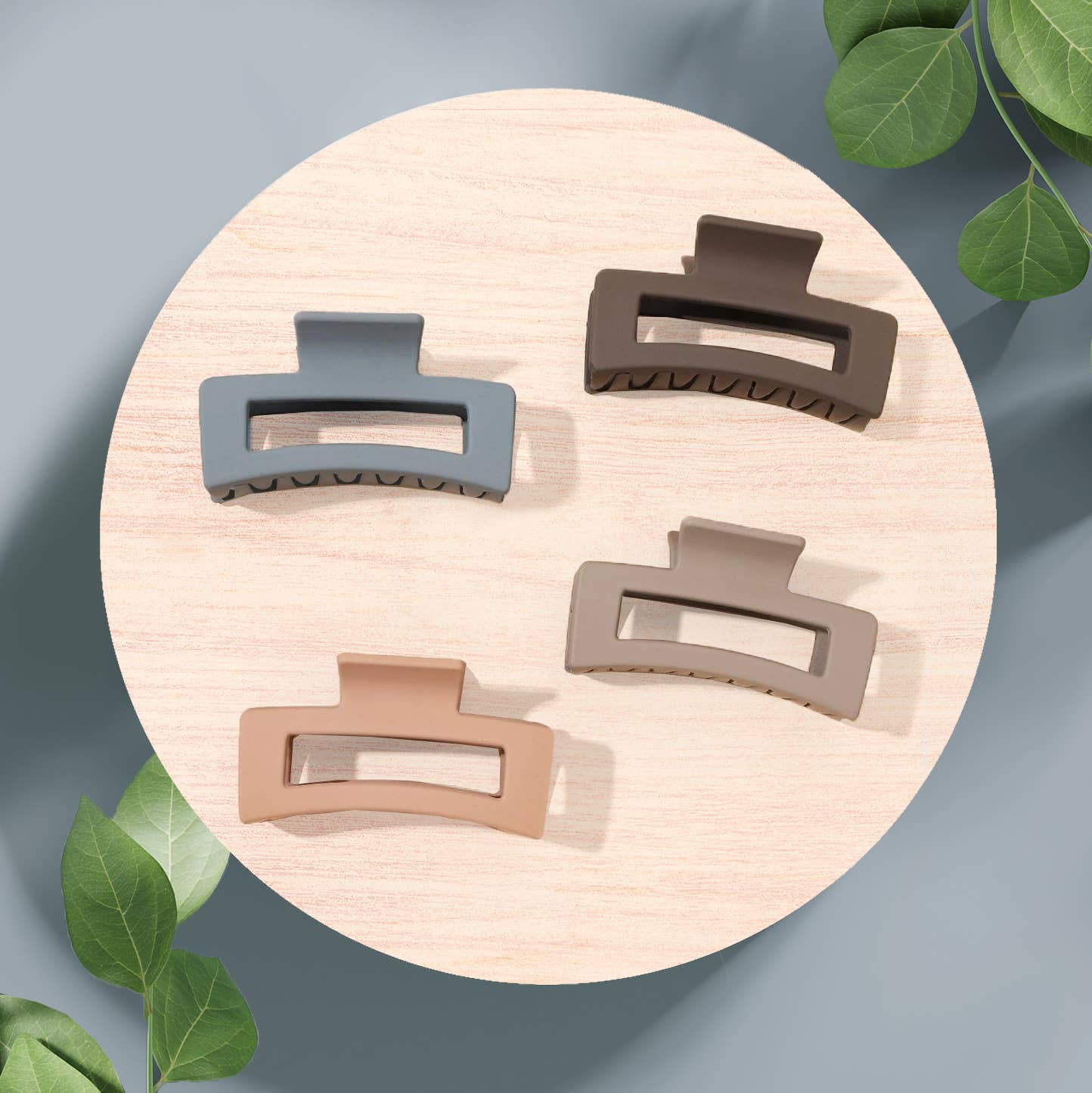Matte Rectangle Hair Claw Clips