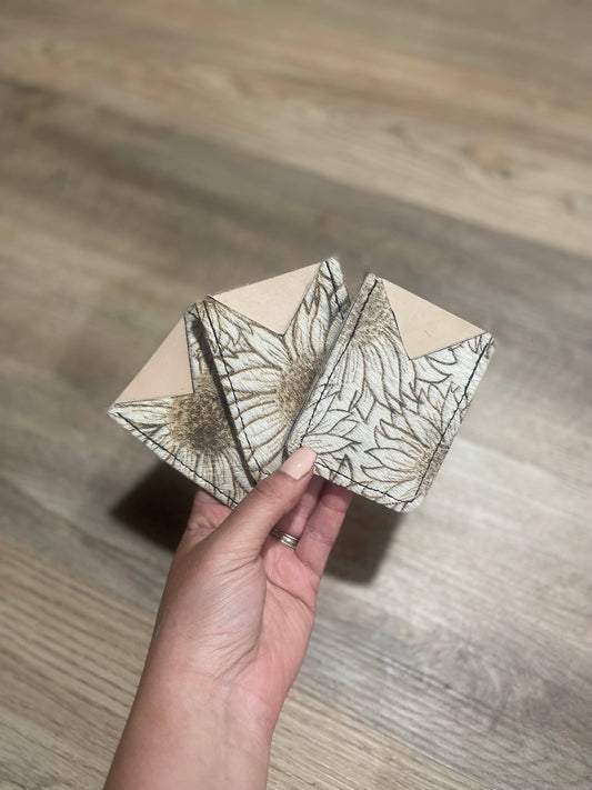 Sunflower Cowhide Phone Wallet