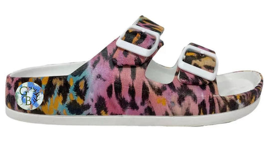 Mama Mia Sandals - Pink Leopard